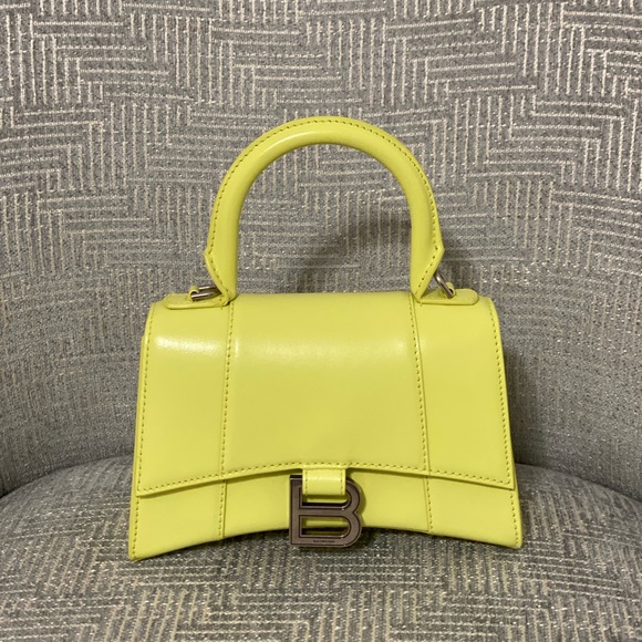 Balenciaga Hourglass XS Top Handle Bag, yellow. Nwt - Picture 1 of 9